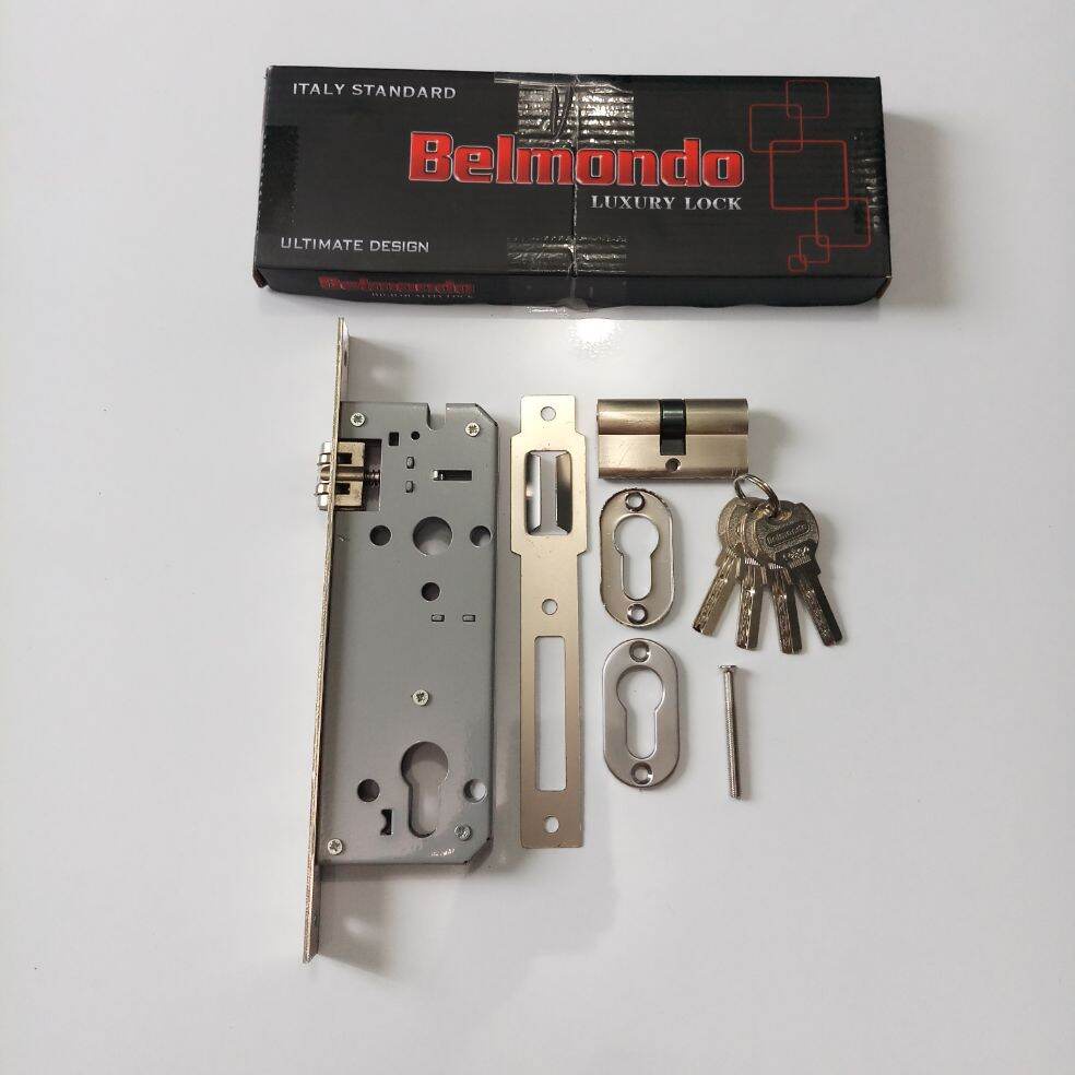 GAGANG PINTU RUMAH 33CM SABIT 33.02 JMJ 2PASANG + BODY + RING KUNCI
