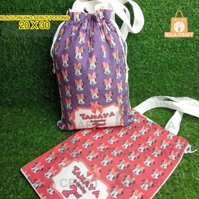 

goodie bag ulang tahun/tas ulang tahun anak/20X30 serut pocong