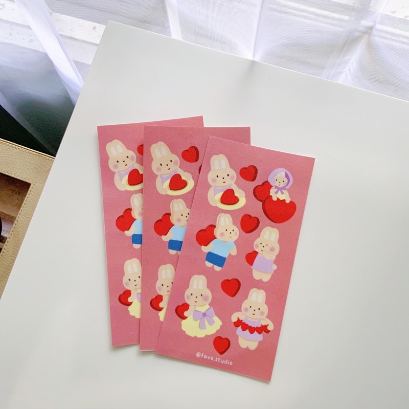 

Soft Heart Sticker | Valentine Sticker Journaling | Valentine Gift | Deco Sticker | Glitter Sticker | favo.studio