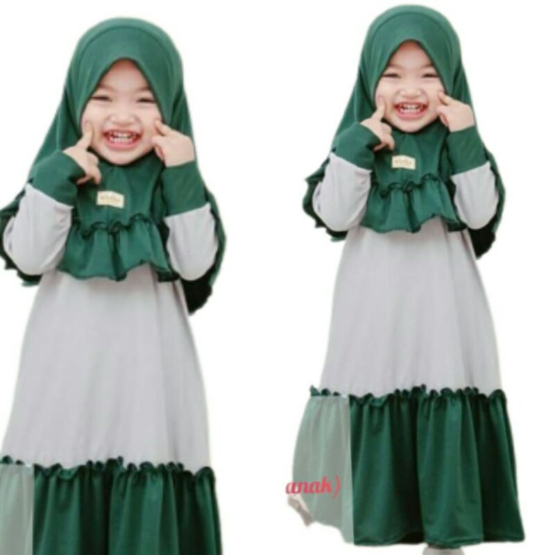 Gamis Aisya kids baju anak fashion Muslim anak perempuan busana muslim anak perempuan fashion anak p