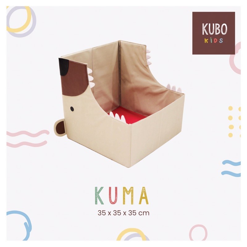 Kubo Kids Box Organizer Tanpa tutup Kuma/Kotak penyimpanan