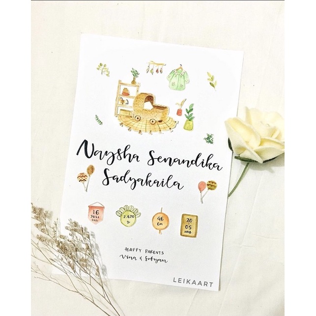 kado bayi (gift baby born) tanpa frame (karyanya saja)