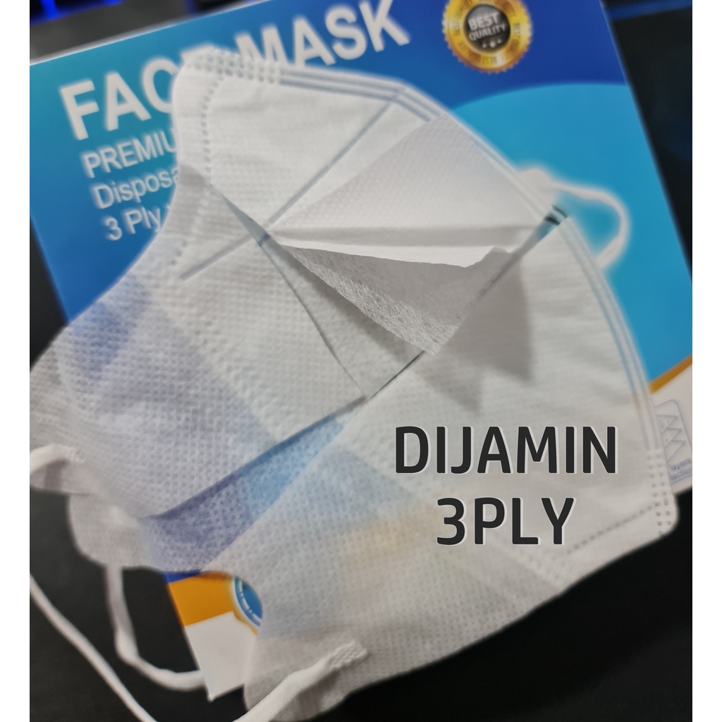 MASKER DUCKBILL PUTIH 3PLY ISI 50PC + BOX