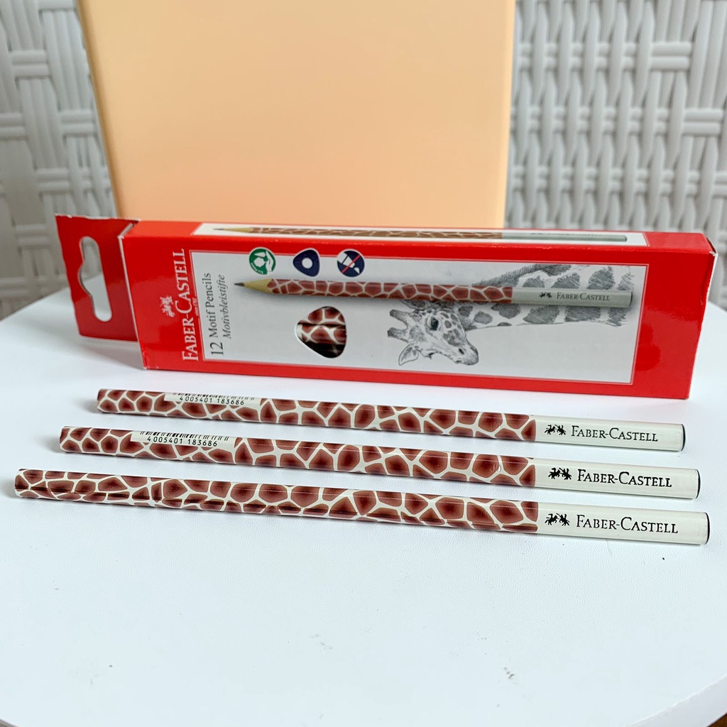 

PENSIL 2B FABER CASTELL JERAPAH LORENG ANIMAL BATANG PENCIL MURAH BERKUALITAS LUCU READY GROSIR COD