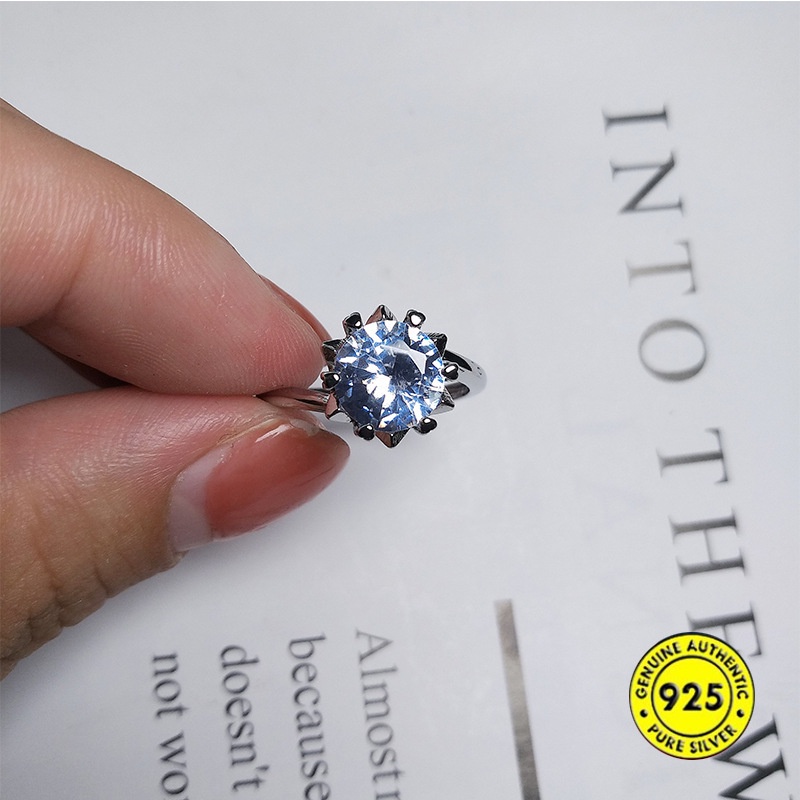 Pt950 Cincin Delapan Hati Delapan Panah Moissanite Untuk Wanita