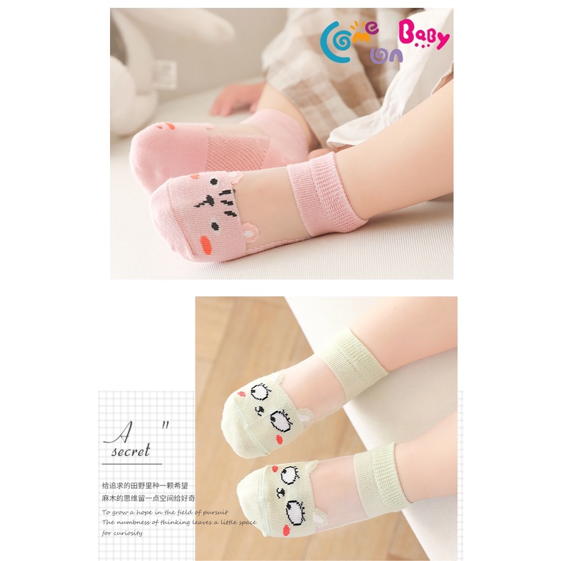 1234OS - Kaos Kaki Anak Bayi Karakter Boneka Lucu Kaus Kaki Kartun Fashion / Baby Socks Import Murah Transparan