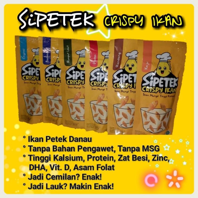 

SiPetek Crispy Ikan-Cemilan Ikan Petek Kriuk Enak, Sehat, dan Bergizi (Netto 50 Gram)