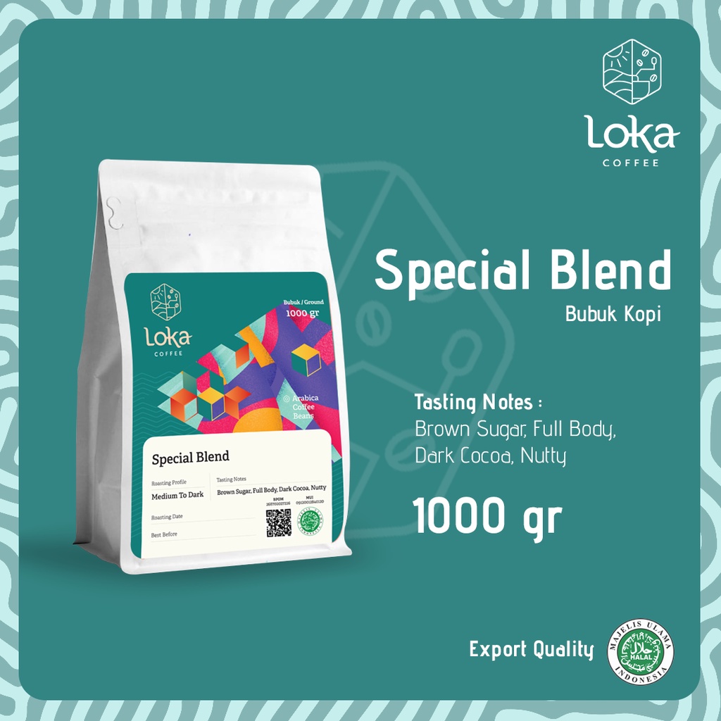 

LOKA COFFEE Kopi Special Blend - Kopi Arabica Biji Kopi / Bubuk Kopi Fresh Asli - 1000 gr