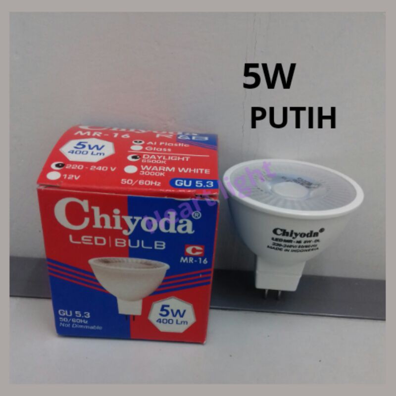 lampu LED CHIYODA MR16 GU53 5W PUTIH DAYLIGHT 220v ALL PLASTIK