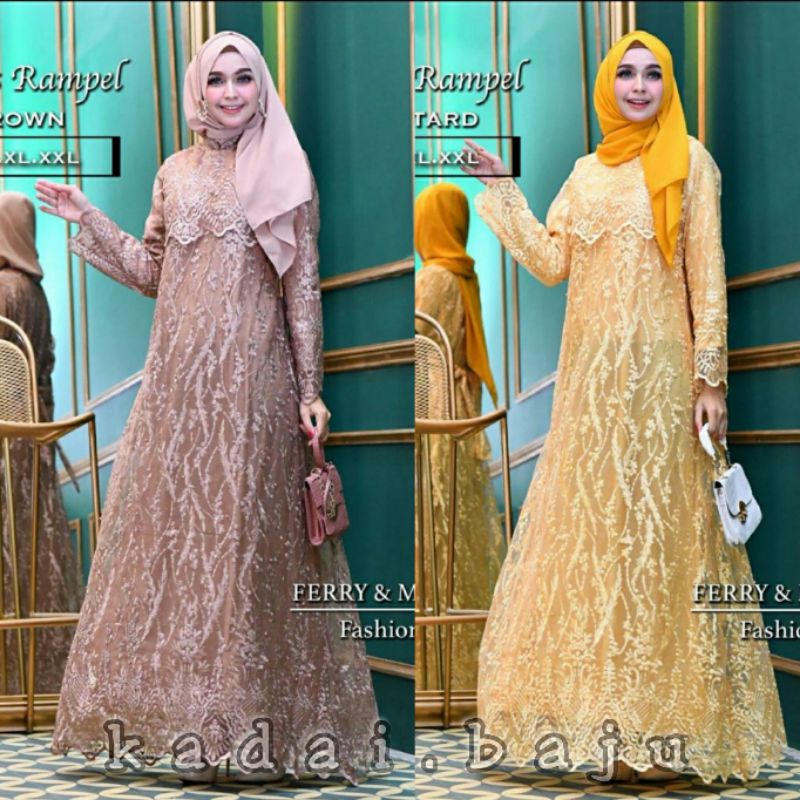 GAMIS REMPEL TWO TONE / GAMIS PESTA / GAMIS BRUKAT / KEBAYA MODERN / KEBAYA PESTA / FM FASHION