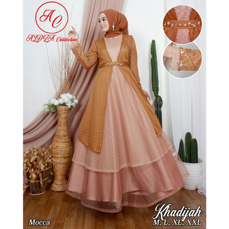 GAMIS KHADIJAH / GAMIS BRUKAT / DRESS PARTY WANITA / OUTFIT BAJU PESTA WANITA KEKINIAN / GAMIS PESTA /KEBAYA TERBARU