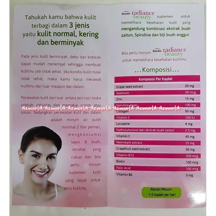 Nutrafor Radiance Beauty Supplement For Nomal To Oily Skin 30 Capsules memelihara kesehatan kulit