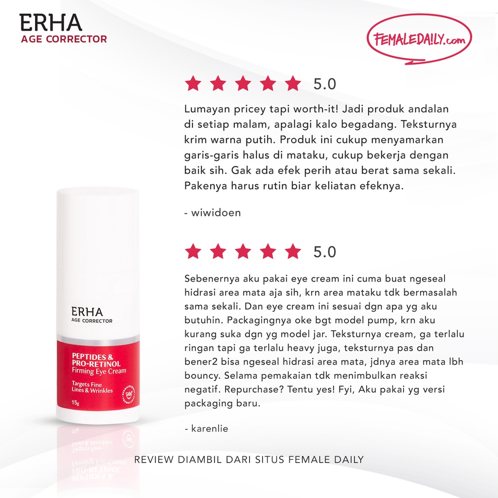 ERHA Krim Mata Age Corrector Firming Eye Cream - Mencegah Garis &amp; Kerutan