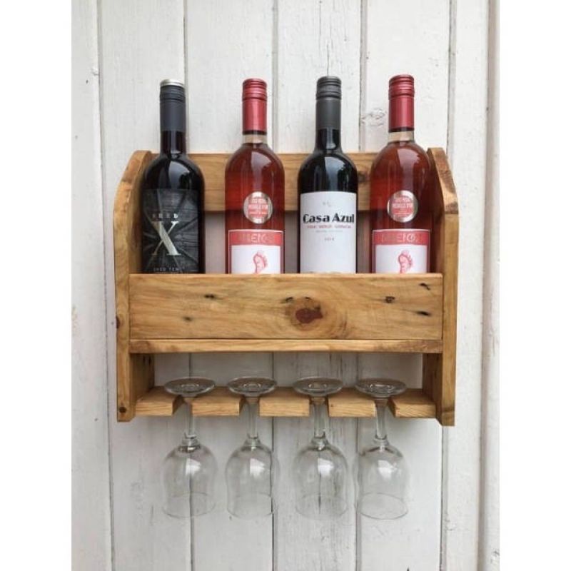 rak wine/rak botol/rak minuman/rak gelas tempel di dinding