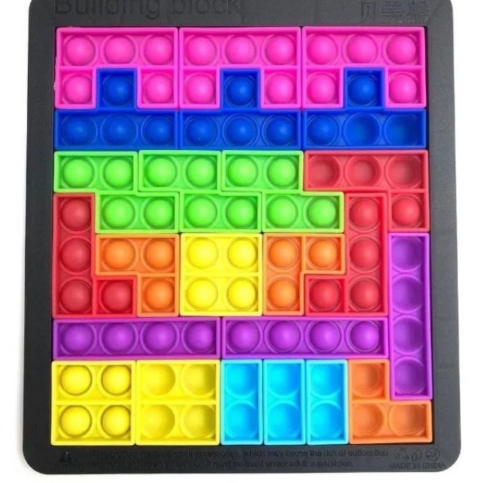 Popit Mainan Building Block POP It Puzzle Tetris 27 Pcs