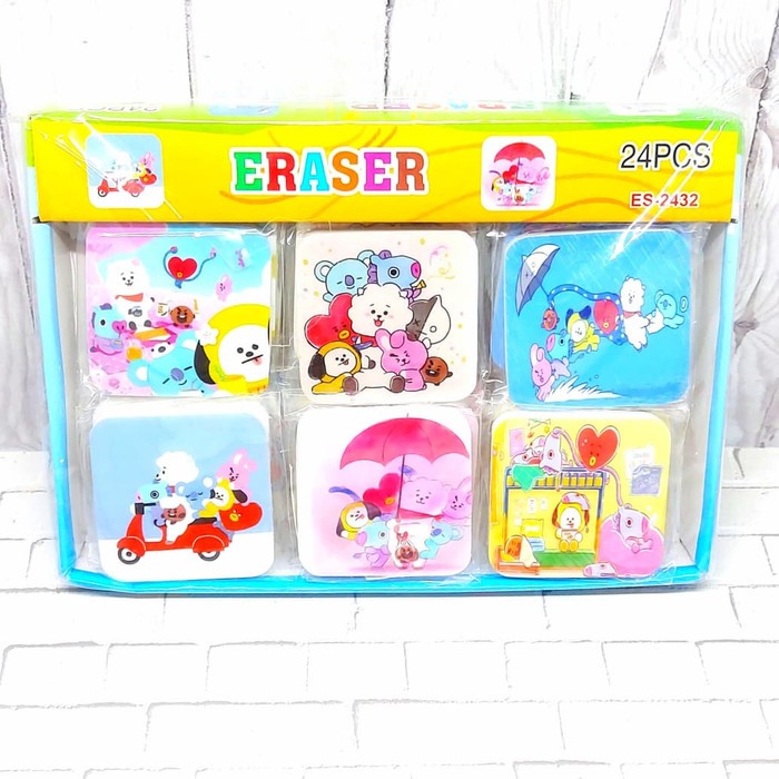 

Penghapus Pensil BTS BT21 1 Pack Dapat 24 pcs