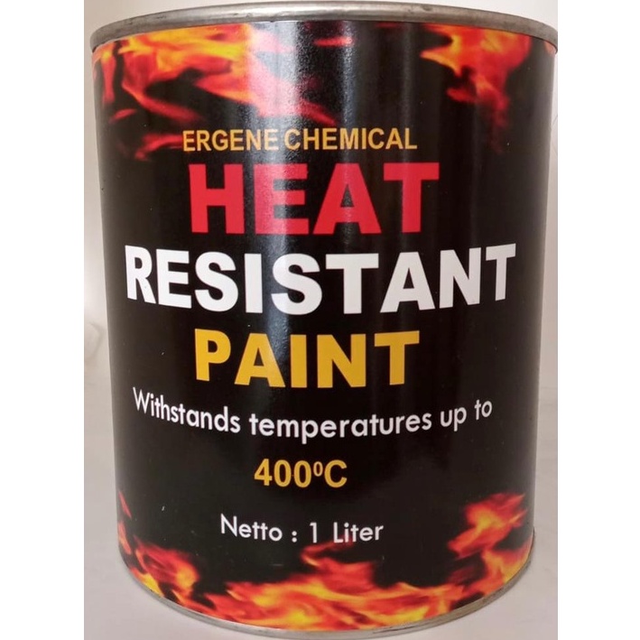 Heat Resistant Paint 400-1Liter-Hi-Temp - Cat Tahan Panas 400 derajat celsius-hitam mengkilap-silver