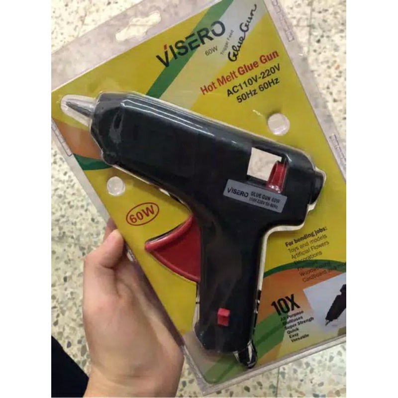 GLUE GUN ALAT LEM TEMBAK VISERO HOT MELT LILIN BESAR 60W SWITCH ON OFF