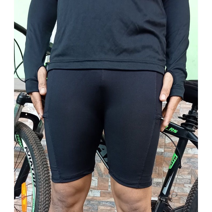 TERBARU Celana legging pendek pake sleting/celana gowes/celana sport/celana pendek/legging sleting pendek