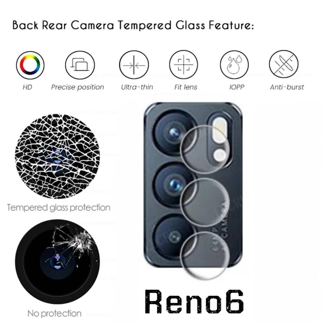 PROMO 2in1 Tempered Glass OPPO Reno6 4G Full Layar kaca Bening Premium Free Camera Glass Reno 6 4G