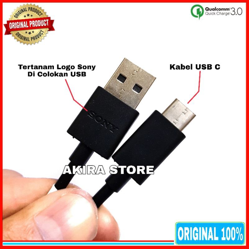 Kabel Data Sony Xperia Fast Charging Ori USB C Original 100% Type C