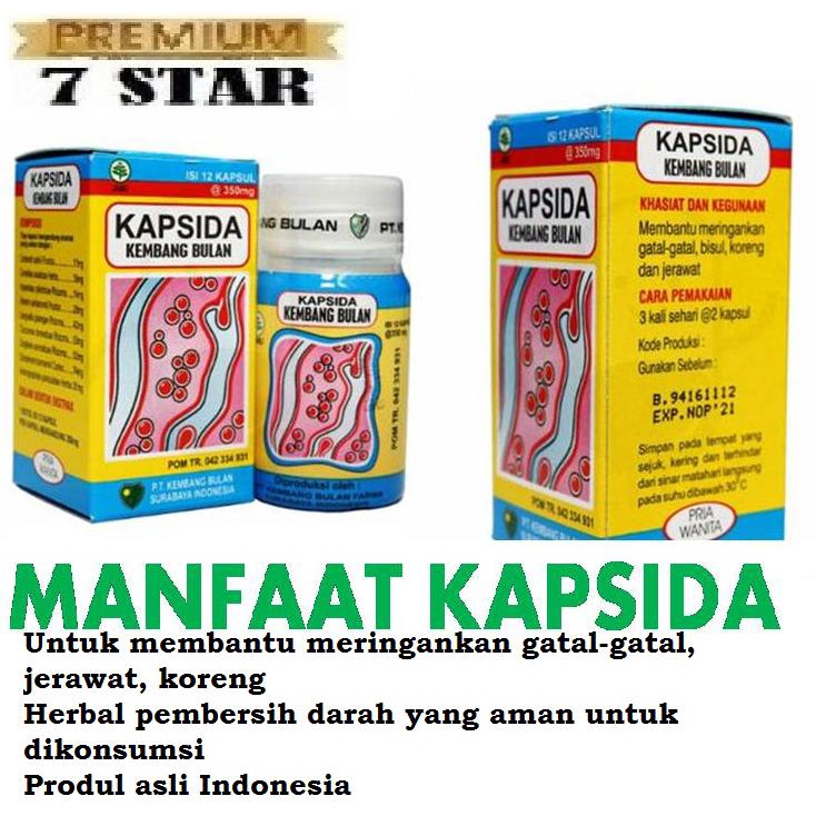 SHINE STAR - BISA COD - Kapsida Kembang Bulan Pembersih Darah Kotor / Kapsida Untuk Jerawat Gatal Gatal dan Bisul
