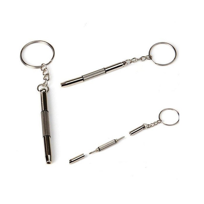 Gantungan Kunci Obeng Plus Minus Mini Screwdriver Keychain EDC 4in1