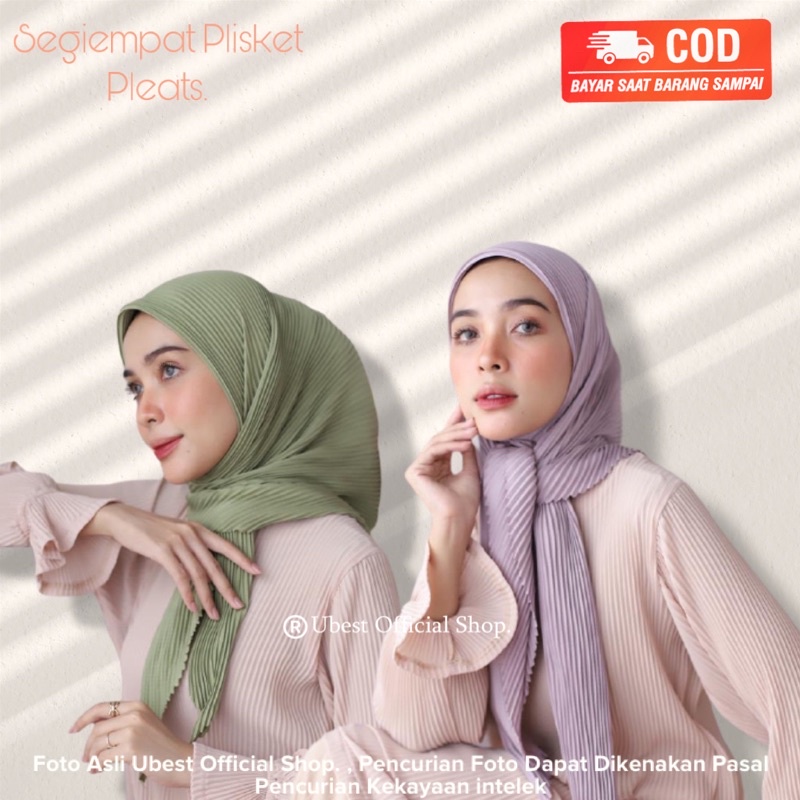Hijab Segiempat Plisket / Hijab Square Plisket / Bella Square / Hijab Bella Plisket / Jilbab Plikset-2