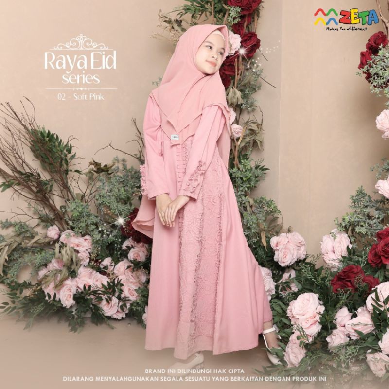 Gamis brukat premium anak 1-8 tahun Raya Ied Series Estella Ori Zeta Outfit