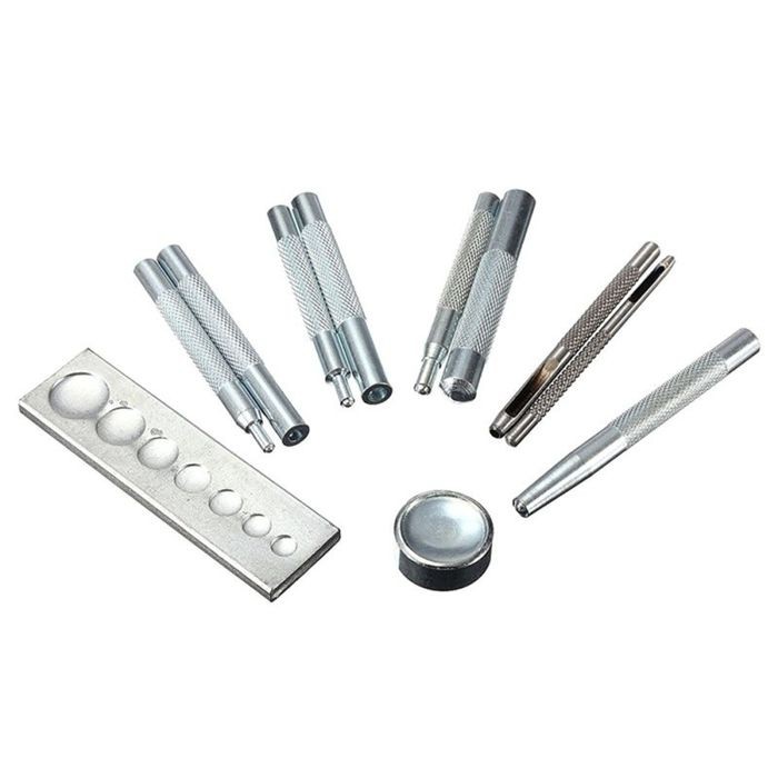 

RKY 11pcs Die Punch Hole Snap Rivet Button Setter Base kerajinan kulit BURUAN