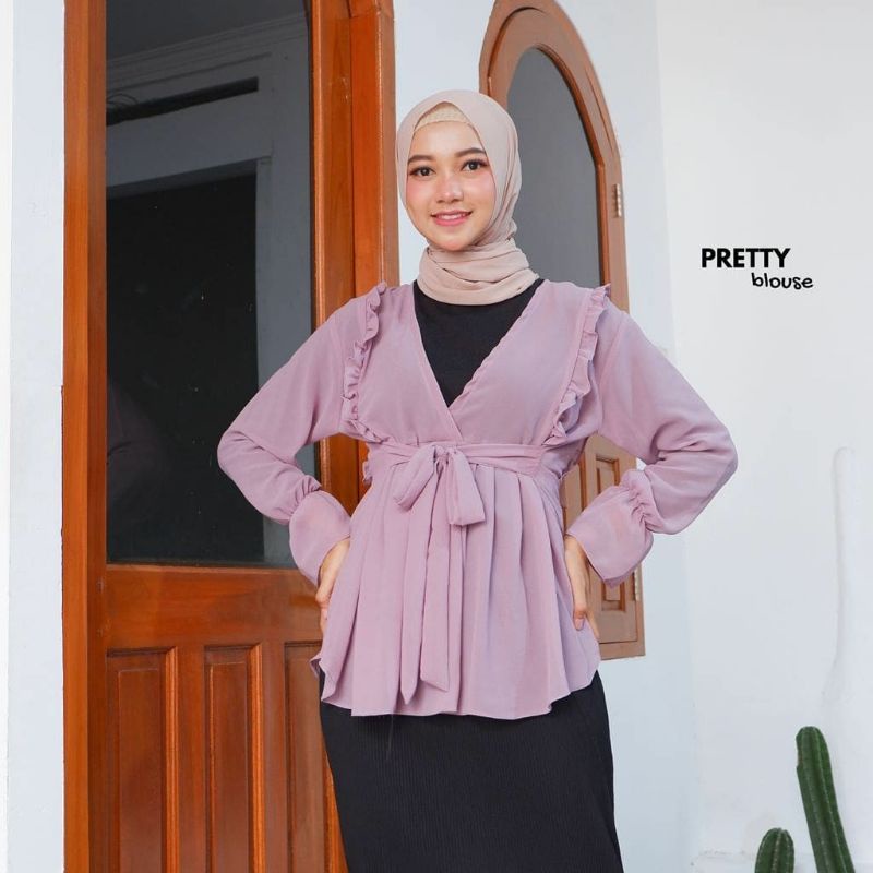 BLOUSE CERUTY DEALOVA | TARTAN MIZU | LUCIA WOLFIS | PRETTY RUFFLE BLOUSE-PRETTY PURPLE