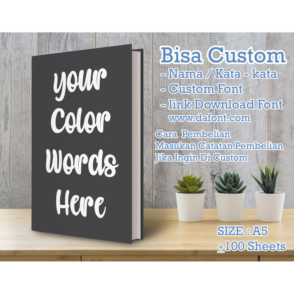 

Notebook Custom_YOUR COLOR & WORDS HERE_A5_GRID#DOTTED#LINE#POLOS
