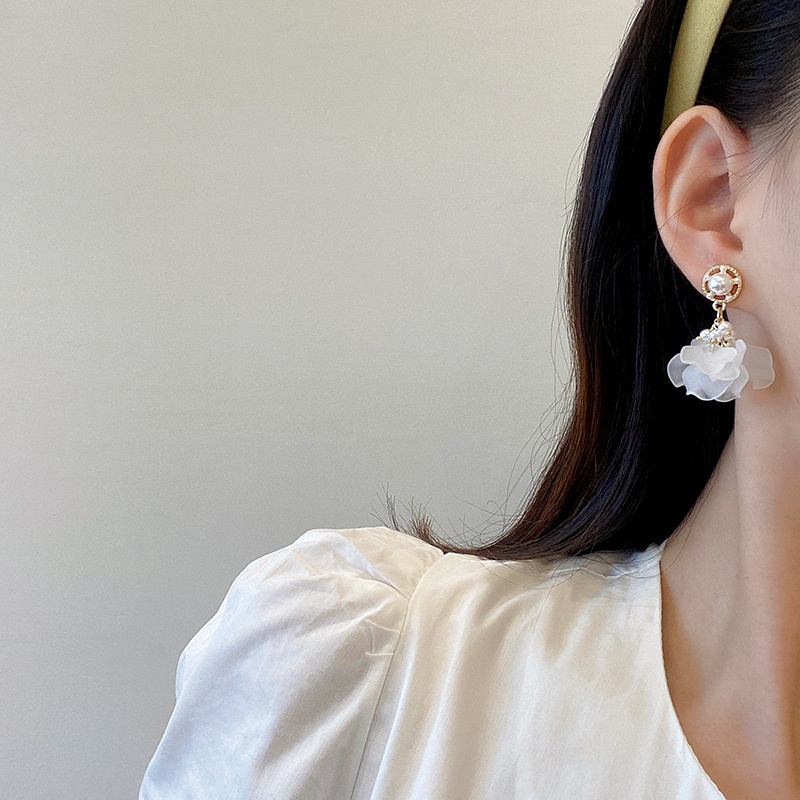 Shuling S925 silver needle Korean version Small Cabbage Earrings Super Cute Flower Earrings Female Ear Jewelry
