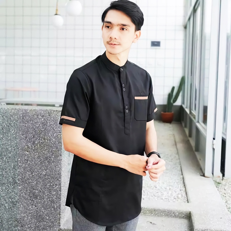 Baju Koko Pria Baju Koko Dewasa Kemeja Kurta Putih Kemeja Putih Kemko Putih Baju Taqwa pria Katun Lembut