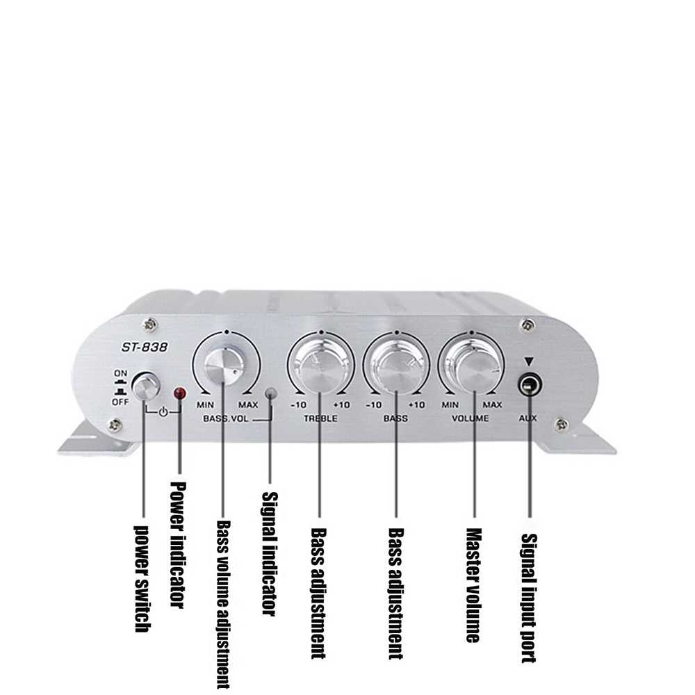 IDN TECH - CLAITE HiFi Stereo Amplifier Treble Bass Booster - ST-838