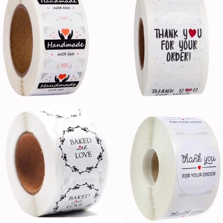 

Terlaris dan Termurah!!Stiker Label Thank you Handmade 500pcs/roll