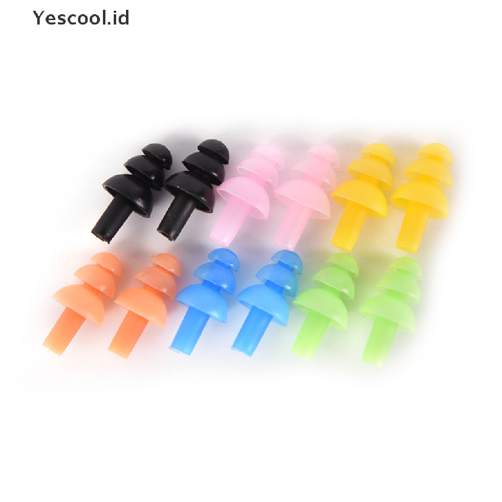 【Yescool】 Soft Silicone Earplugs Reusable Ear Plugs Sleep Swimming Work Noise reduction .