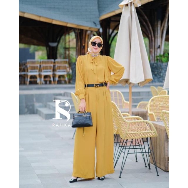 FANY SET BY RAFIKA STORES ONE SET BY RAFIKA KEMEJA BLOUSE TUNIK KULOT CELANA TERBARU DLOVERA GAGIL F