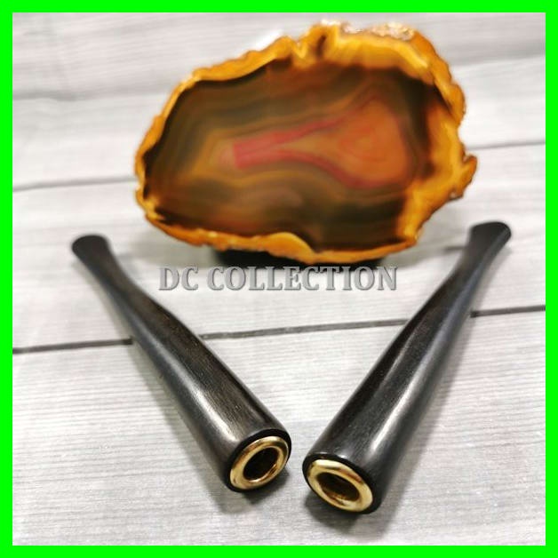 Pipa Cangklong Once Kayu Galih Kelor Hitam Dengan Ring