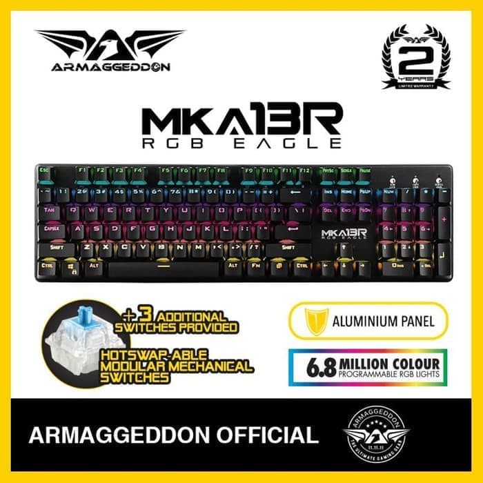 Keyboard Gaming Armggeddon MKA 13R / Keyboard Armaggeddon Hitam