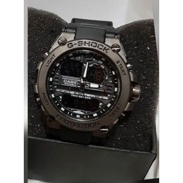 Jam tangan Pria G-Shock GST - 8600 Metal Full Black free Box, tas Slempang dan dompet pria