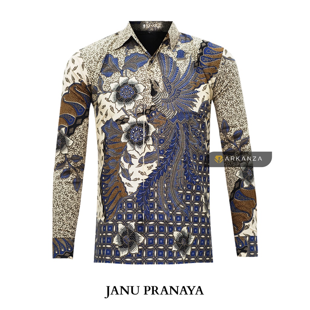 BATIK ARKANZA Motif JANU PRANAYA Hem Atasan Kemeja Baju Batik Pria Cowok Laki Laki Slimfit Full Lapis Furing Lengan Panjang Lengan Pendek Original Asli