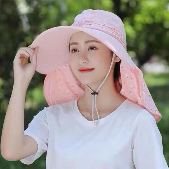 (Hello Girl)MZ07 Topi Visor Lipat Wanita Anti UV Lebar/Topi Cadar Import