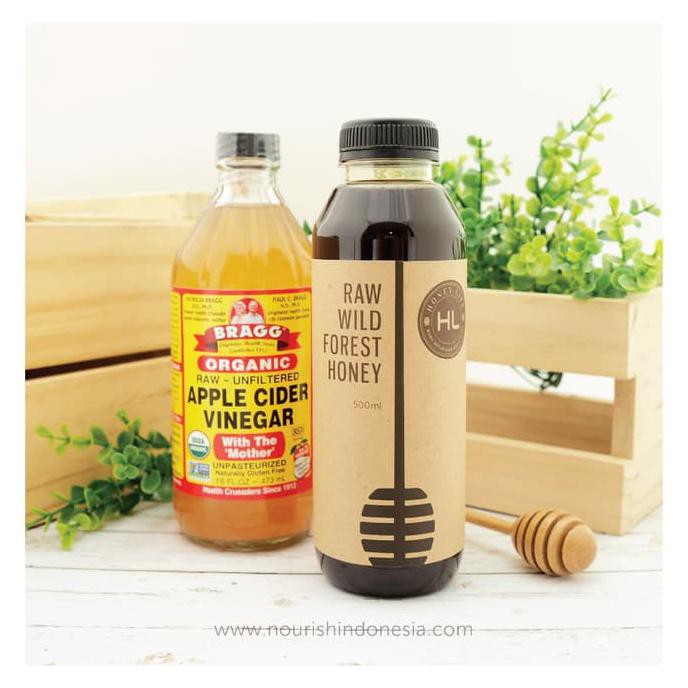 

BRAGG Apple Cider Vinegar 473 Ml + Honey Life Raw Wild Forest 500 Ml