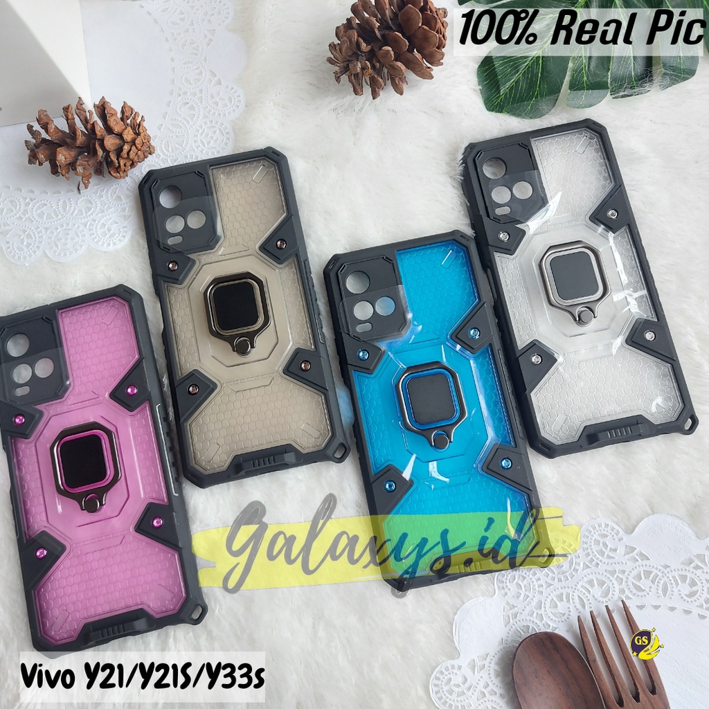 CASE VIVO Y21 / Y21S /Y21T /  Y21A 2022 / Y33S / Y33T / Y20 / Y20S / Y20i / Y20A / Y12S  HARDCASE HYBIRD WARRIOR RING ARMOR SPACE CAPSULE CASING