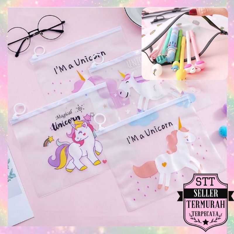 

Pouch Pensil Transparan Kuda Poni Lucu