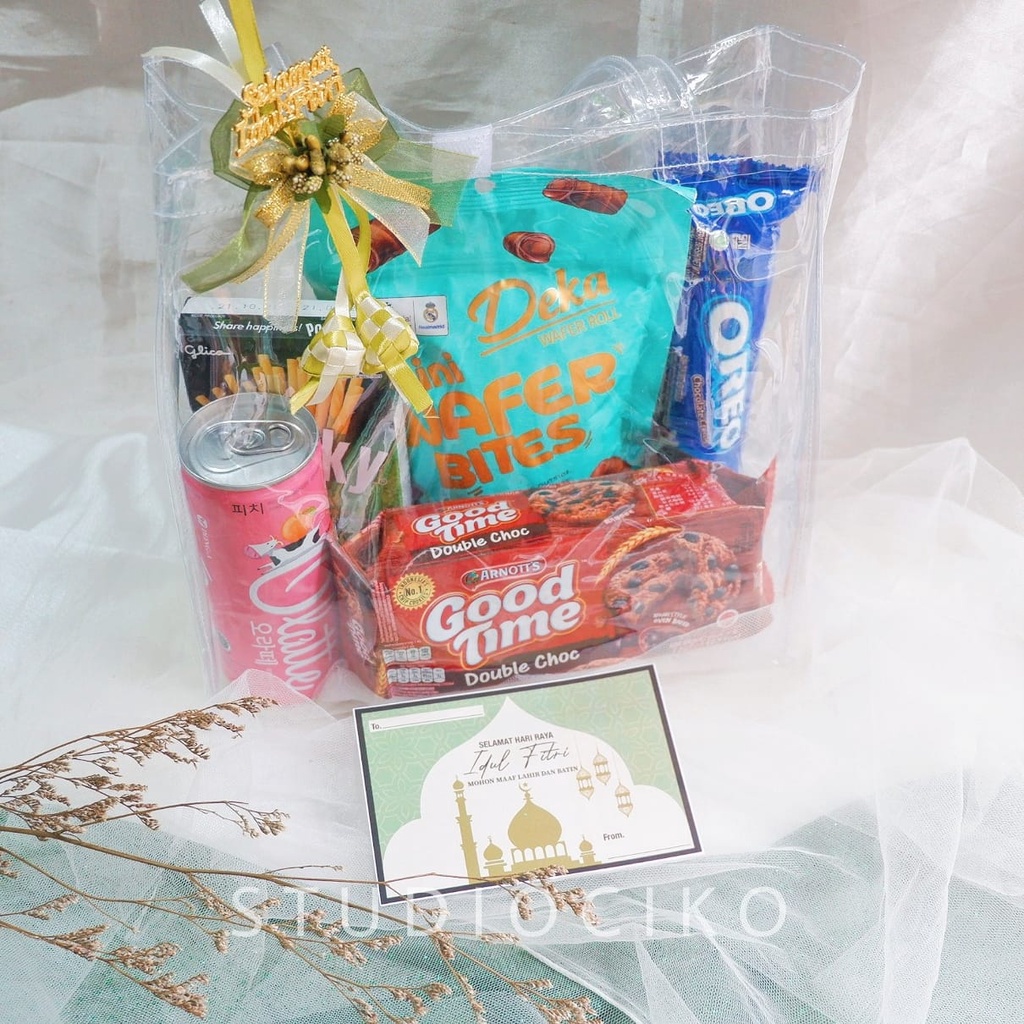

Hampers Lebaran / Parcel Lebaran / Kado Ulang Tahun Cewek Cowok / Tote Bag Hampers / Hampers Snack Box