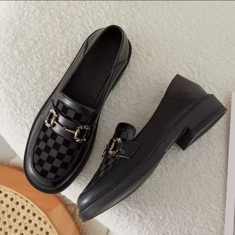 Sepatu Docmart Wanita Terbaru Fashion Import Quality 1909 Sepatu Flat Loafers Black Kasual Remaja Sekolah Viral Kekinian Hak Datar korean Style 8045 Bisa Cod