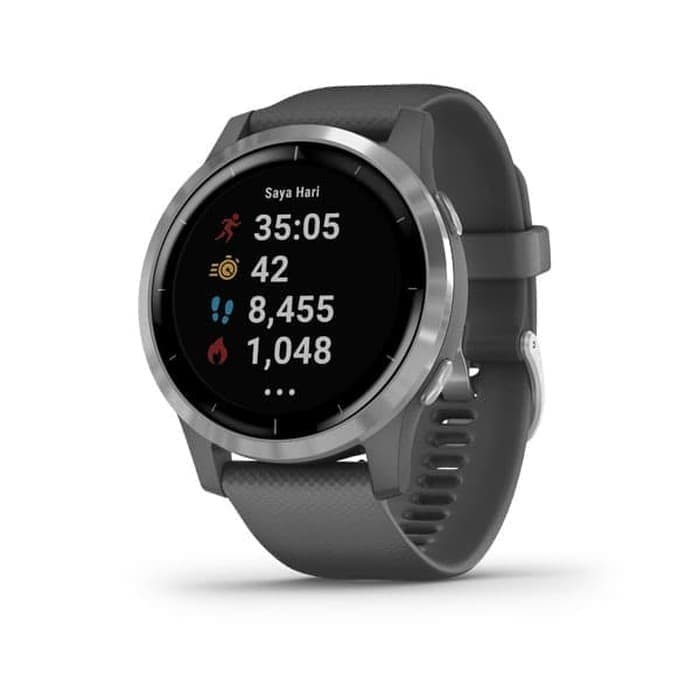 Garmin Vivoactive 4 GPS Wi-Fi Shadow Gray Silver SEA - TAM 2 Tahun