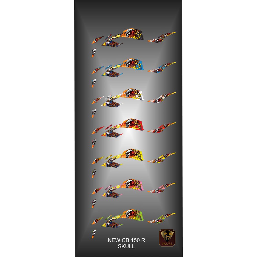 Striping cb 150 r 2016-2019 - Stiker Decal new cb150R skull